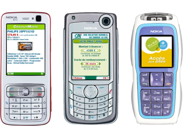 Trois smartphones alignÃ©s