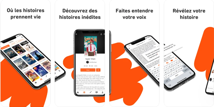 Screenshot et explication de l'application Wattpad