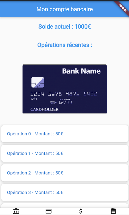 Proposition d'écran d'accueil par ChatGPT pour une application mobile bancaire
