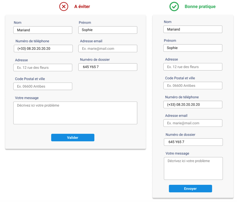 exemple bonnes pratiques et à éviter